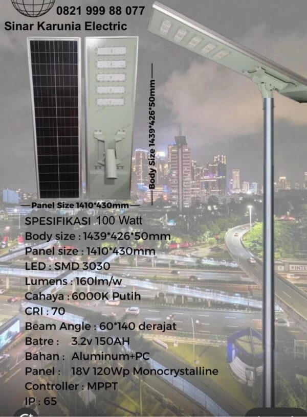 Lampu Jalan Solar Cell 100W Lampu Jalan Solar Cell