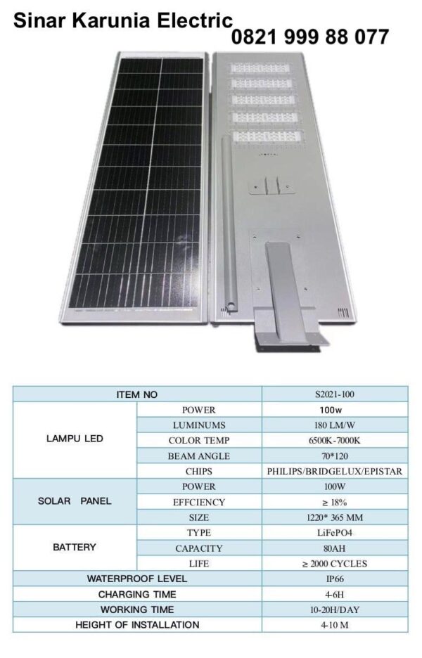 Lampu Jalan Solar Cell All in One 100 Watt (1) Lampu Jalan Solar Cell All in One